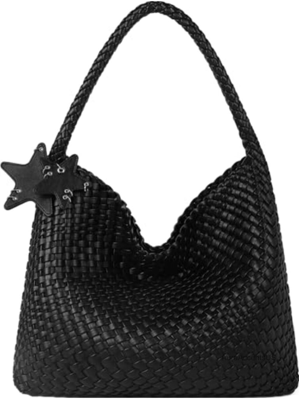 Vegan Leather Woven Hobo Tote Bag Shoulder Handbag Large Capacity